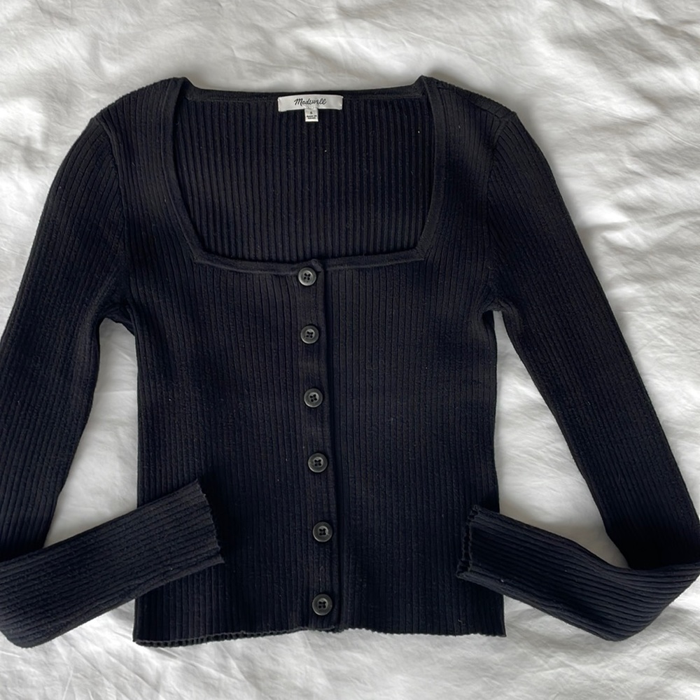 Madewell cropped sweater longsleeve top
